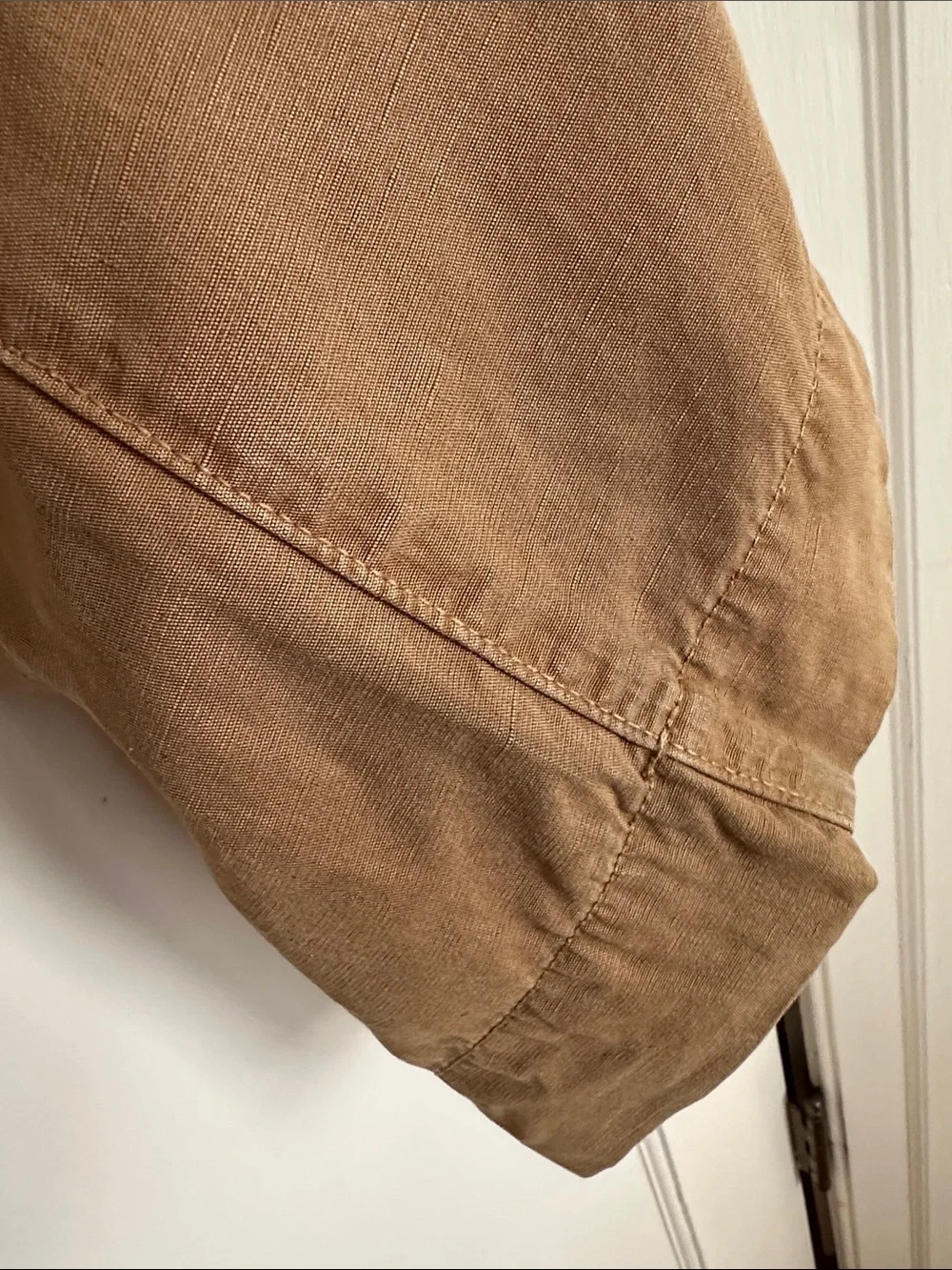 ZARA Fluid Utility Pants S Brown Lyocell Linen Wide Leg Minimalist Quiet Luxury